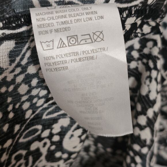 Susan Graver Paisley Button Up Shirt Women's Size Lg Flutter Sleeve Lightweight - Picture 4 of 5